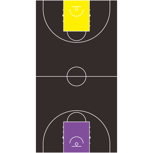 15m Wide x 28m Long Basketball Court with Original FIBA Lines