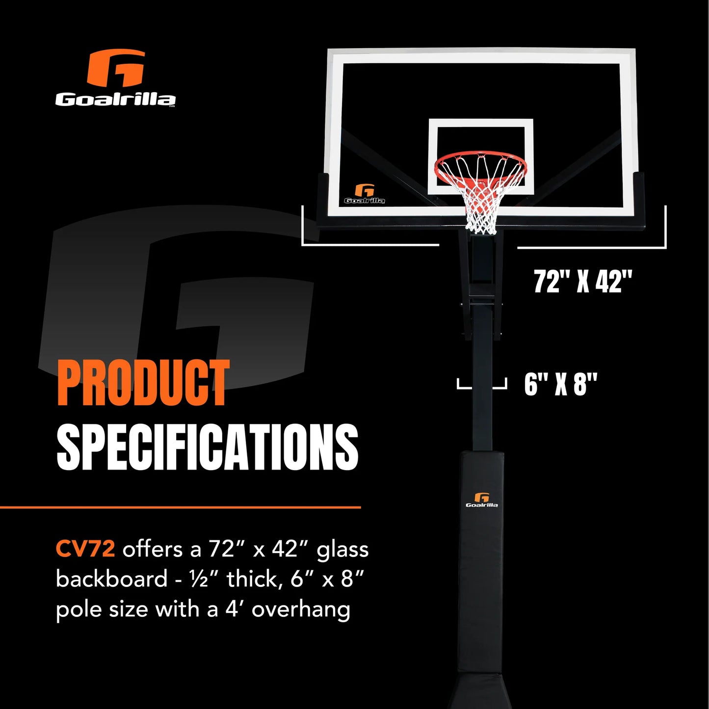 Goalrilla CV72 In-Ground Basketball Hoop