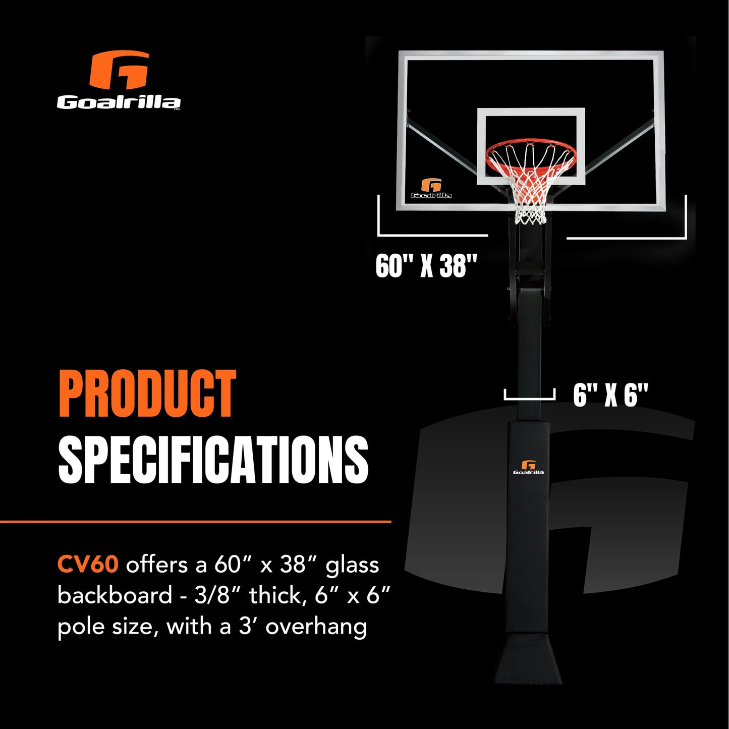 Goalrilla CV60 In-Ground Basketball Hoop