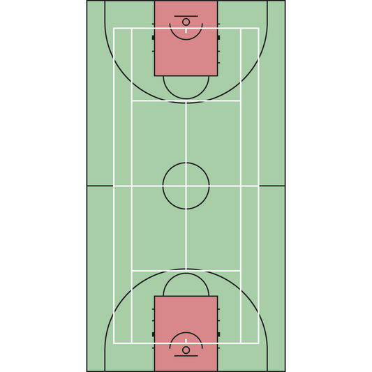 15m Ampia x 28m lunga Corte multiplo con linee FIBA e ITF originali