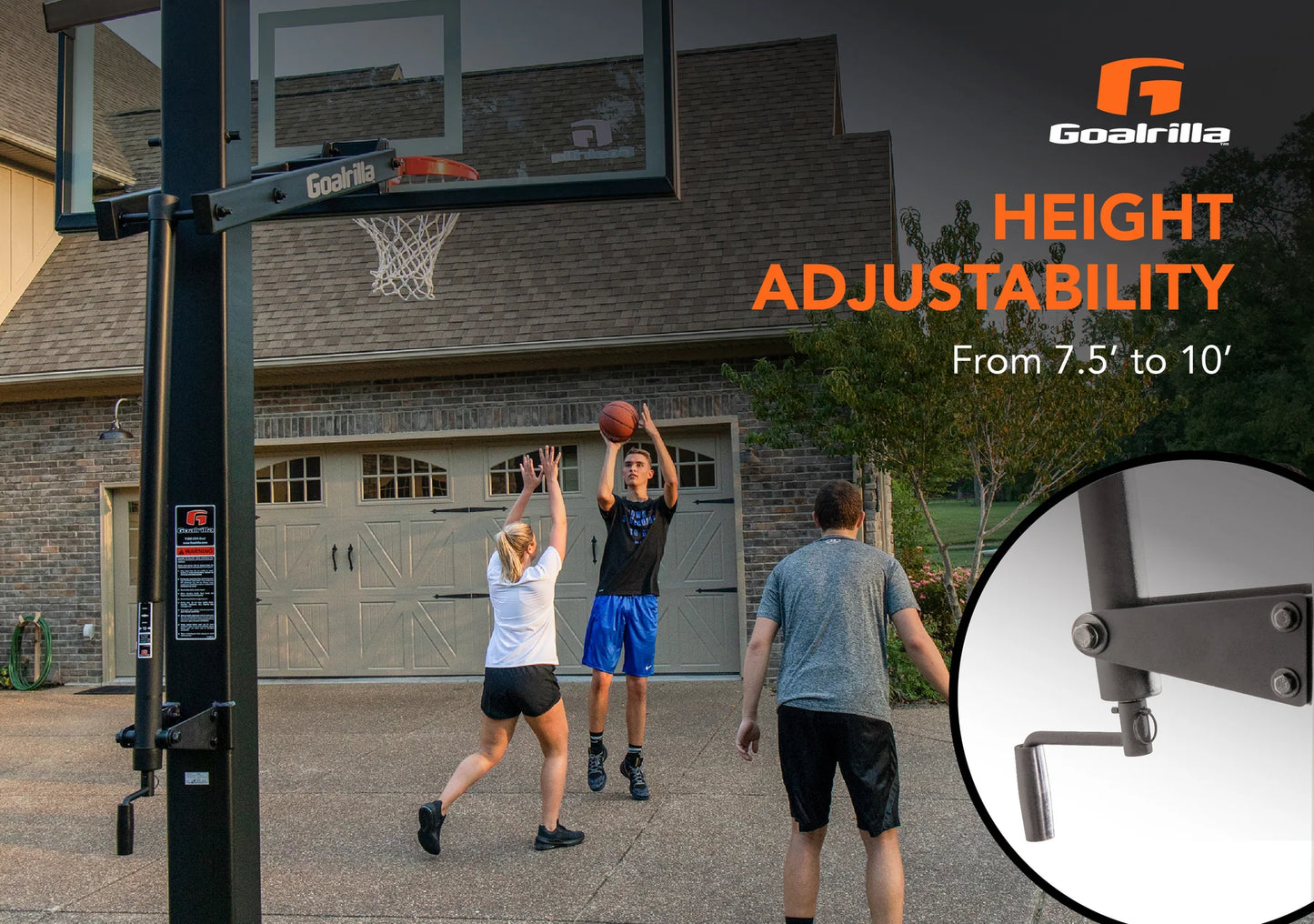 Goalrilla GS72C Sistema de aros de baloncesto en marcha