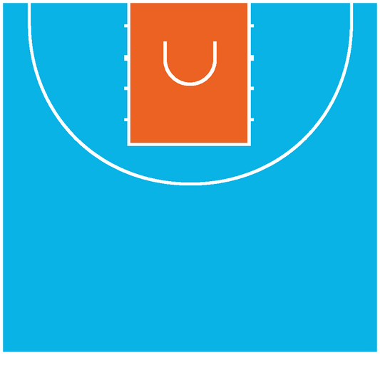 15x14m Corte multiplo con pallacanestro FIBA 3x3